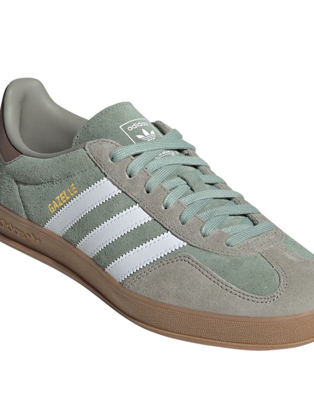 adidas Gazelle Sneakers in Sage Green with White Stripes